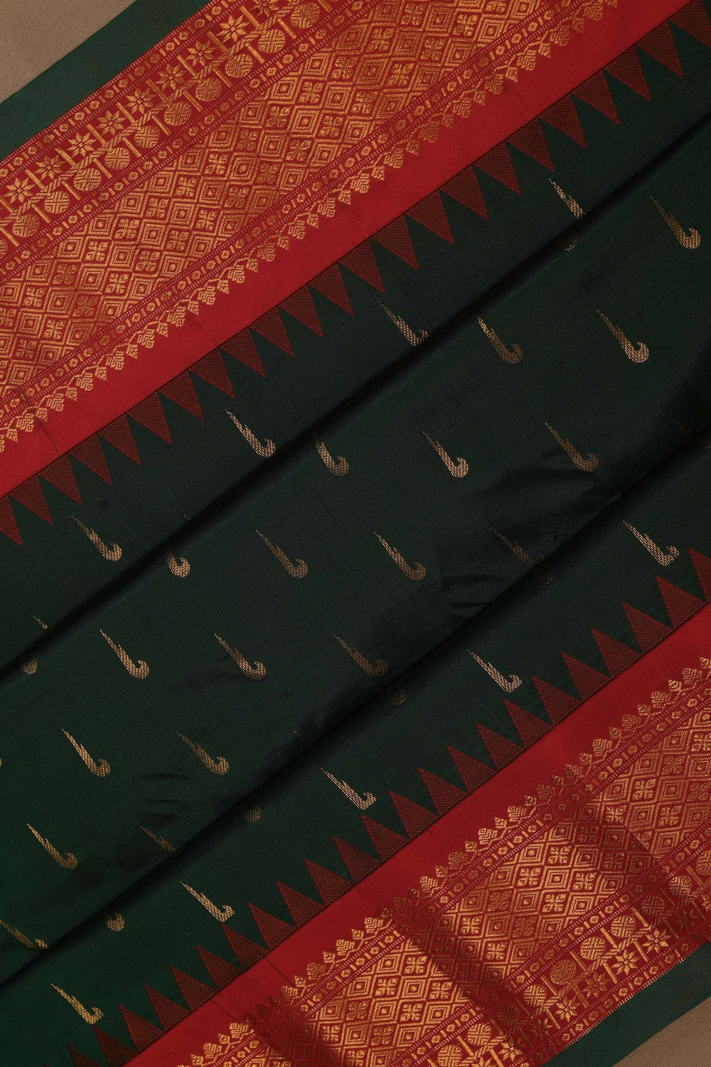 Image of Gadwal Silk Green Saree